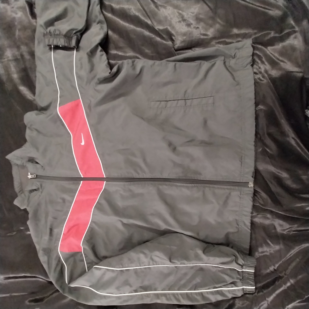 Nike Black and Red Windbreaker Jacket
